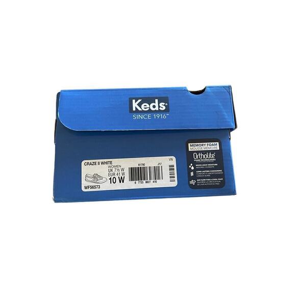 Keds women's white lace up sneaker/shoe. Craze II White. Size 10W. w/box. - Picture 5 of 5
